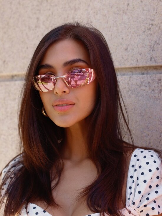 Miu Miu Women Sunglasses Silver Pink Wraparound MUA50S 1BC70J NEW AUTHENTIC main image 4